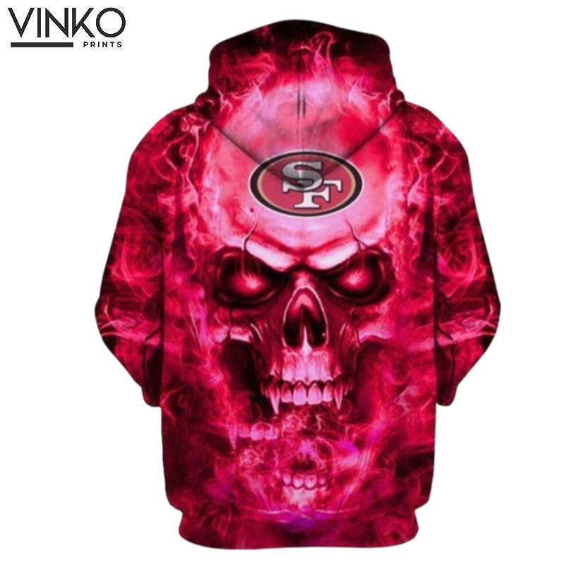 San Francisco 49Ers Nfl Football Skull 21478 Hoodie