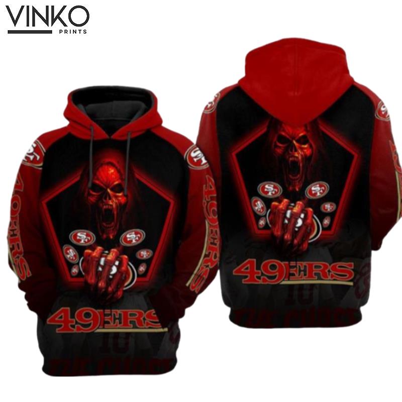 San Francisco 49Ers Nfl Football Skull Death Hold Logo San Francisco 49Ers Hoodie