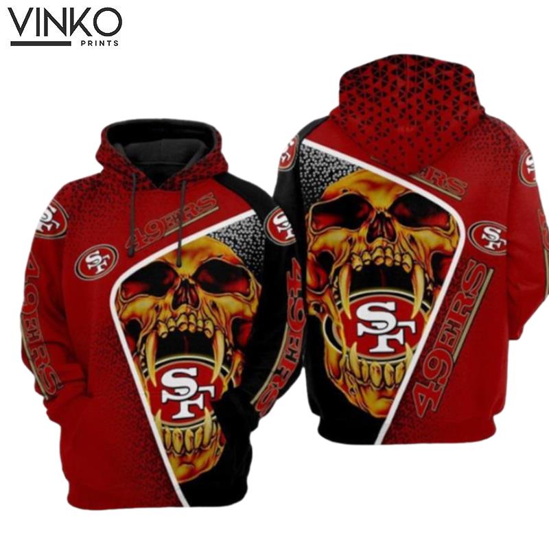 San Francisco 49Ers Nfl Football Skull San Francisco 49Ers Hoodie