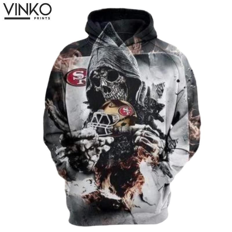 San Francisco 49Ers Skull Hoodie