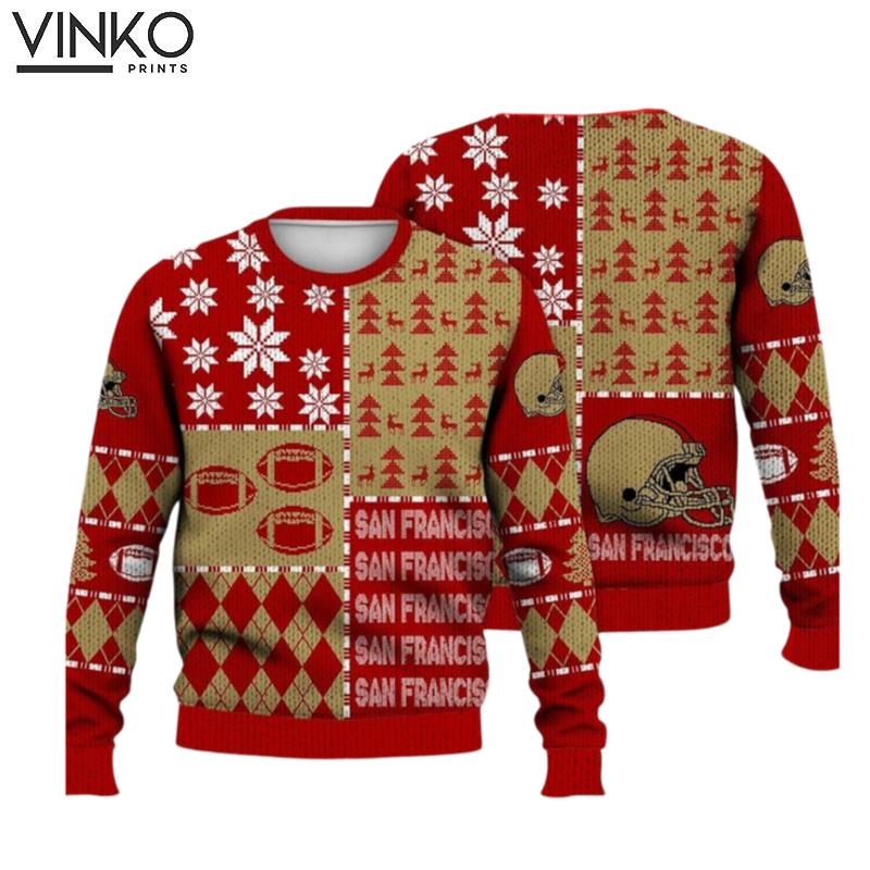 San Francisco Christmas Retro Football American Ugly Christmas Sweater