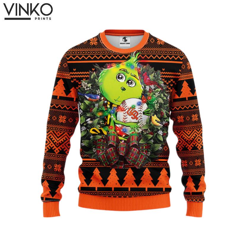 San Francisco Giants Grinch Hug Ugly Christmas Sweater