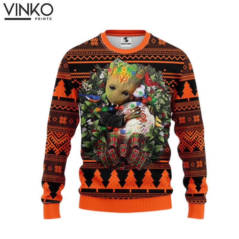 San Francisco Giants Groot Hug Ugly Christmas Sweater