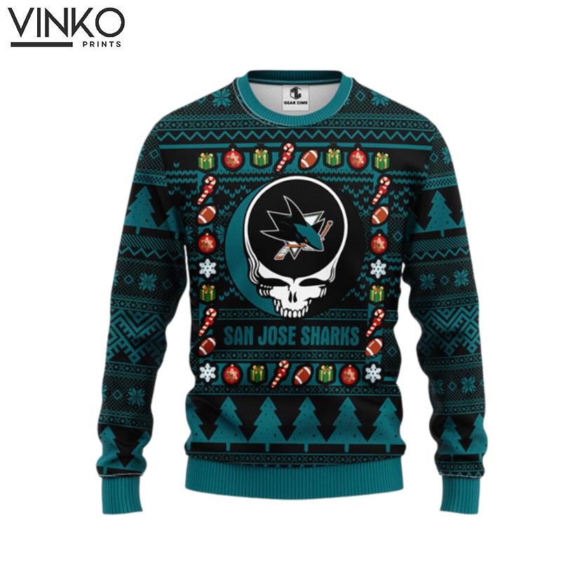 San Jose Sharks Grateful Dead Ugly Ugly Christmas Sweater