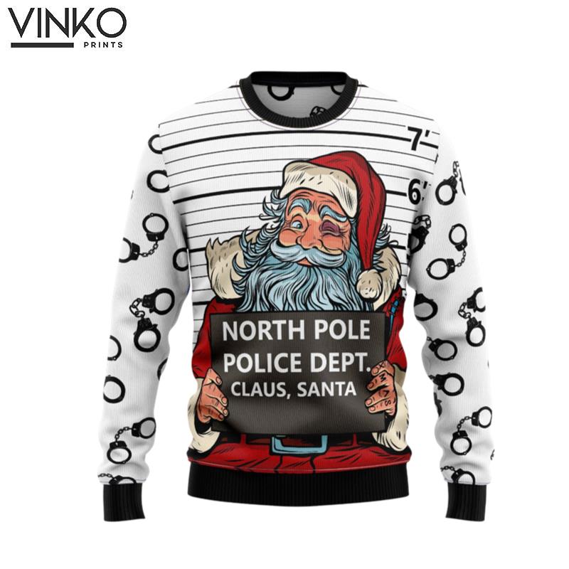 Santa Claus Arrested By North Pole Police Ugly Christmas Sweater