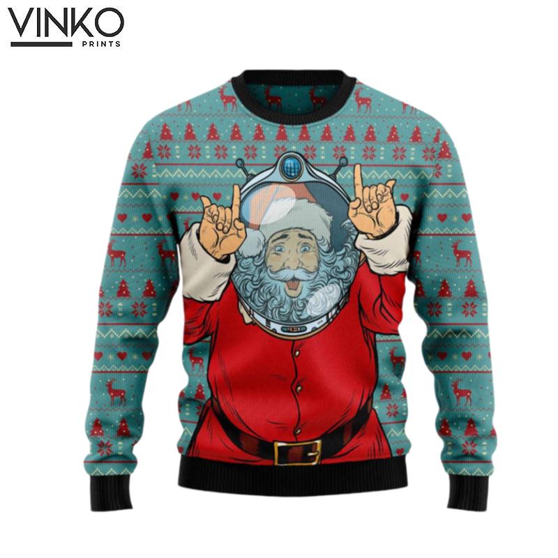 Santa Claus Astronaut Gift Ugly Christmas Sweater