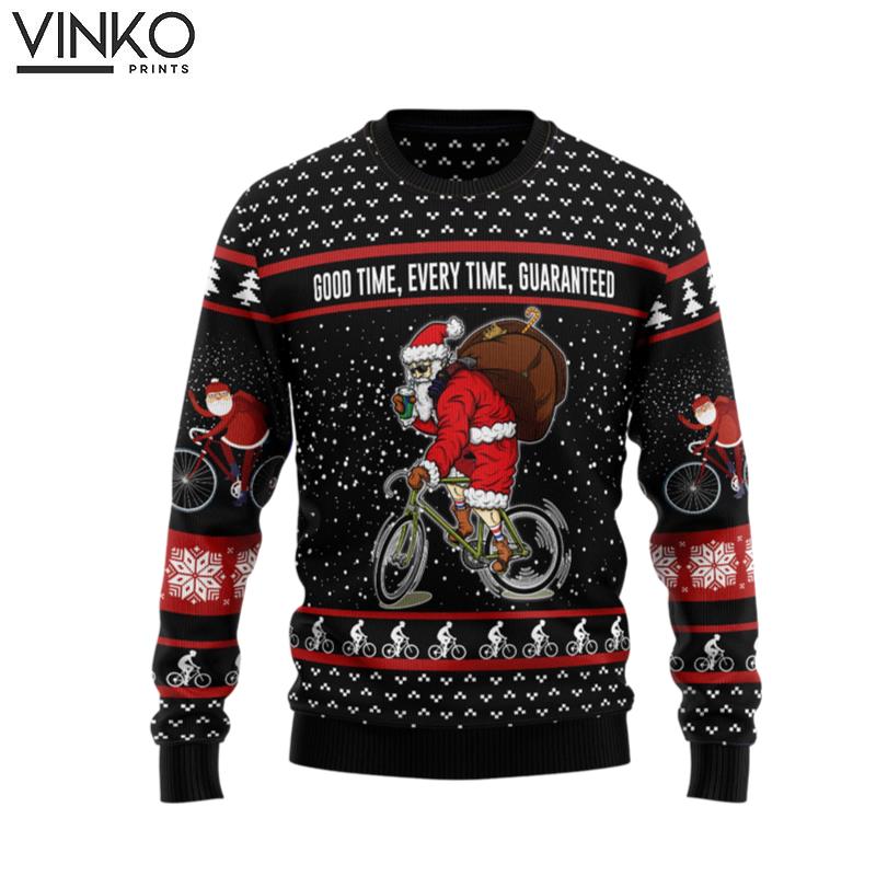 Santa Claus Love Biking TG51022 Ugly Christmas Sweater