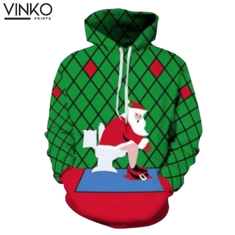 Santa Claus On The Toilet Christmas Hoodie