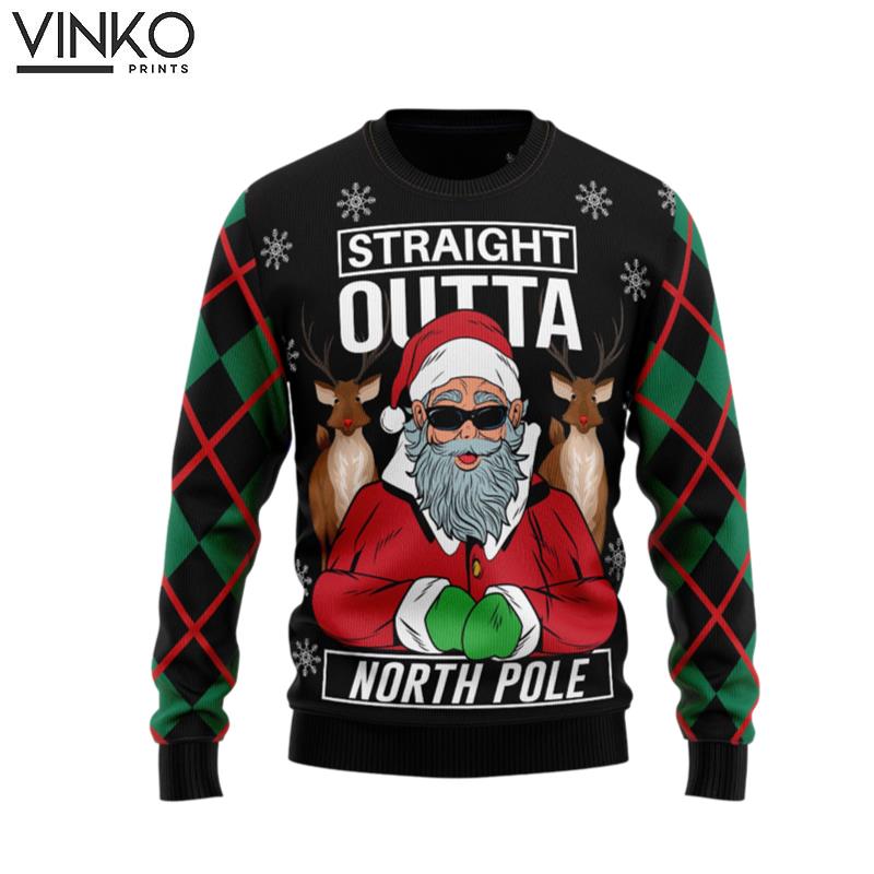 Santa Claus Straight Outta North Pole G51016 Ugly Christmas Sweater