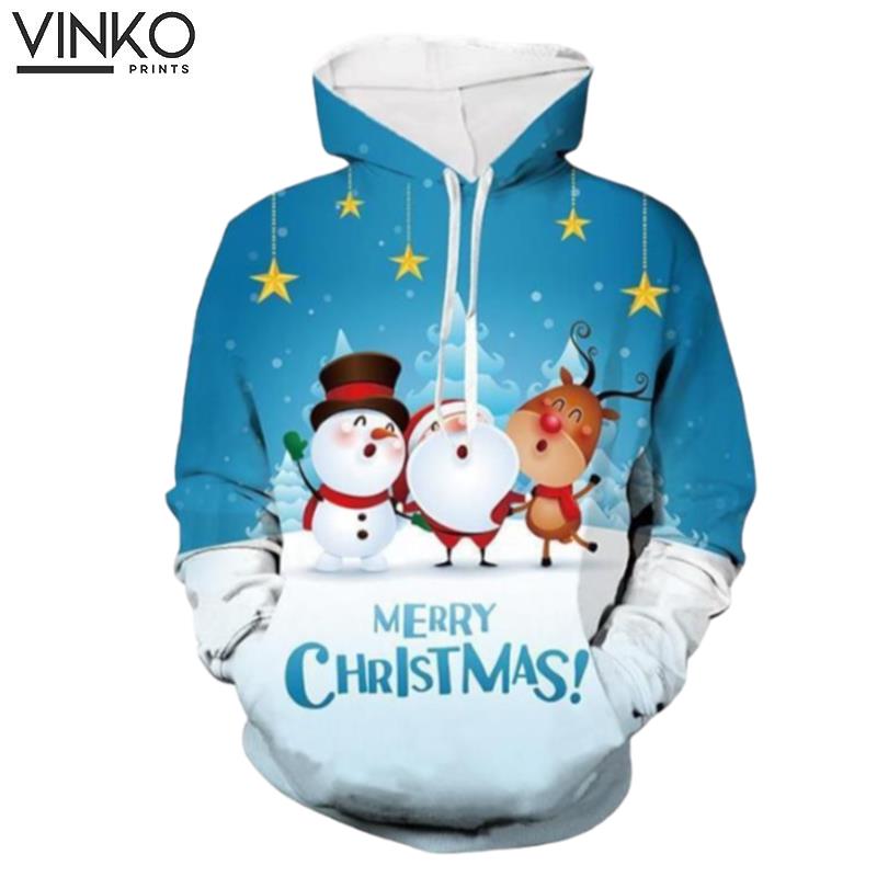 Santa Claussnowmanreindeer Hoodie