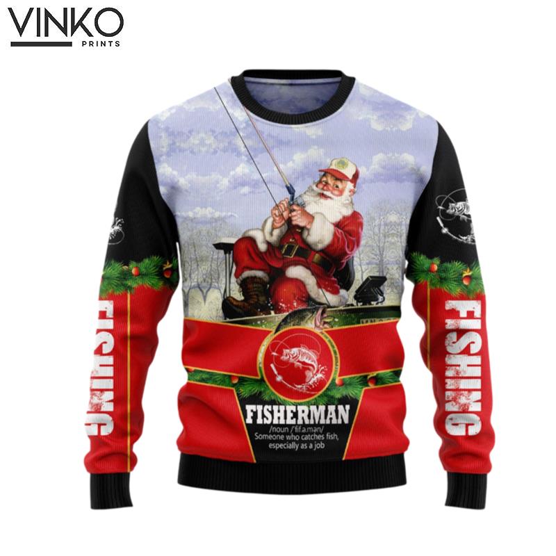 Santa Fisherman T2010 Ugly Christmas Sweater