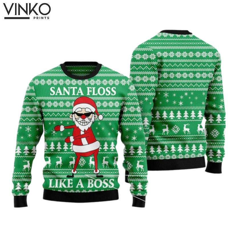 Santa Floss Like A Boss 3D Ugly Christmas Sweater