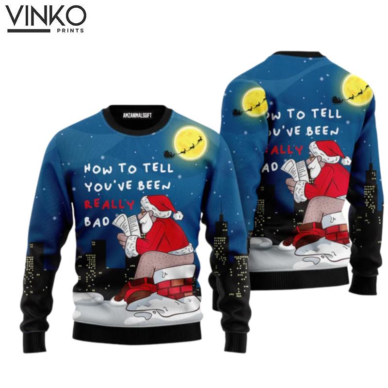 Santa Goes Down Ugly Christmas Sweater