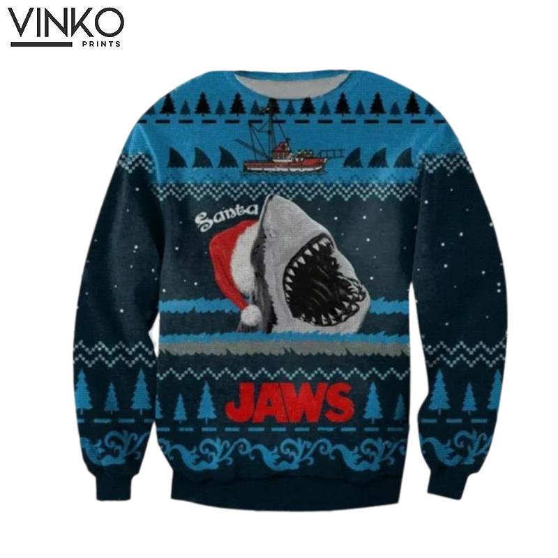 Santa Jaws Xmas Ugly Christmas Sweater