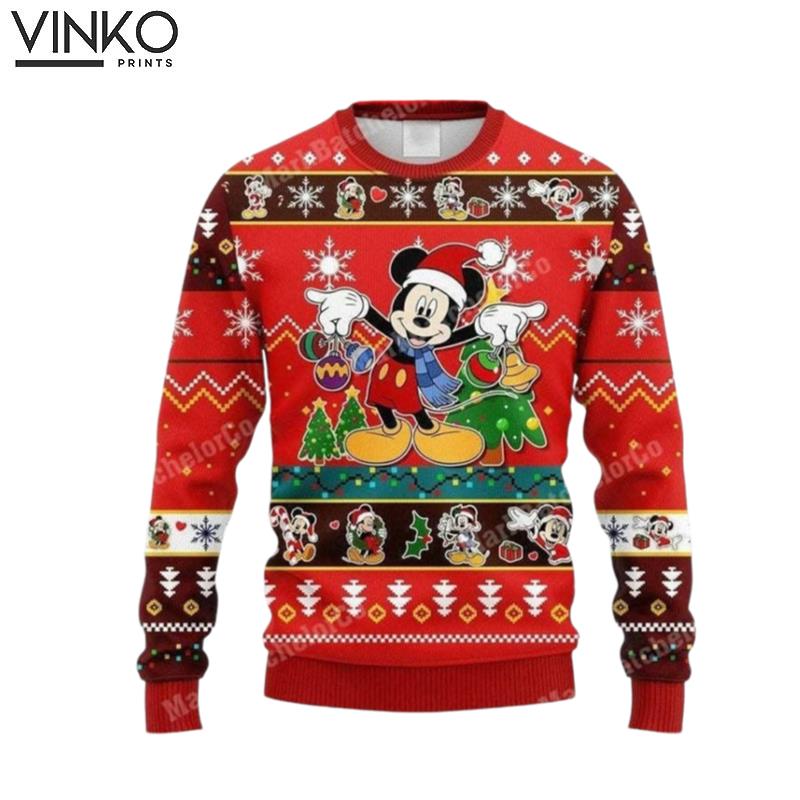 Santa Mouse 3D All Over Printed Iconic Cartoon Movie Ugly Christmas Sweater