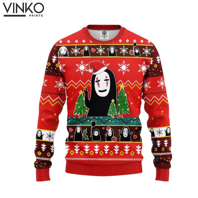 Santa No Face Sprited Away Ugly Christmas Sweater