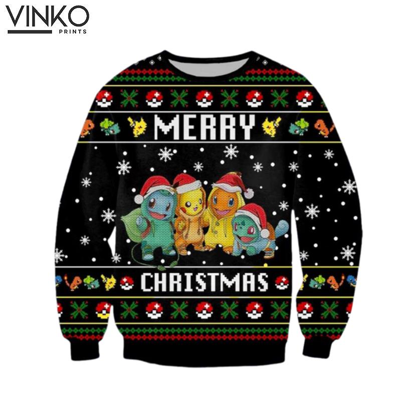 Santa Pokemon Merry Xmas Ugly Christmas Sweater