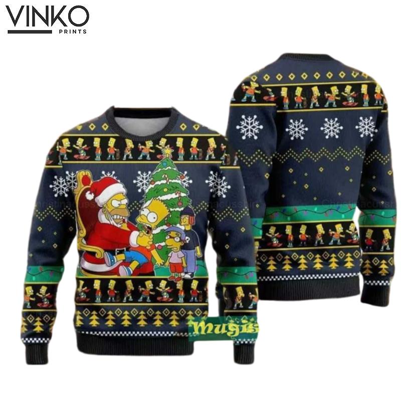 Santa Simpsons Ugly Christmas Sweater