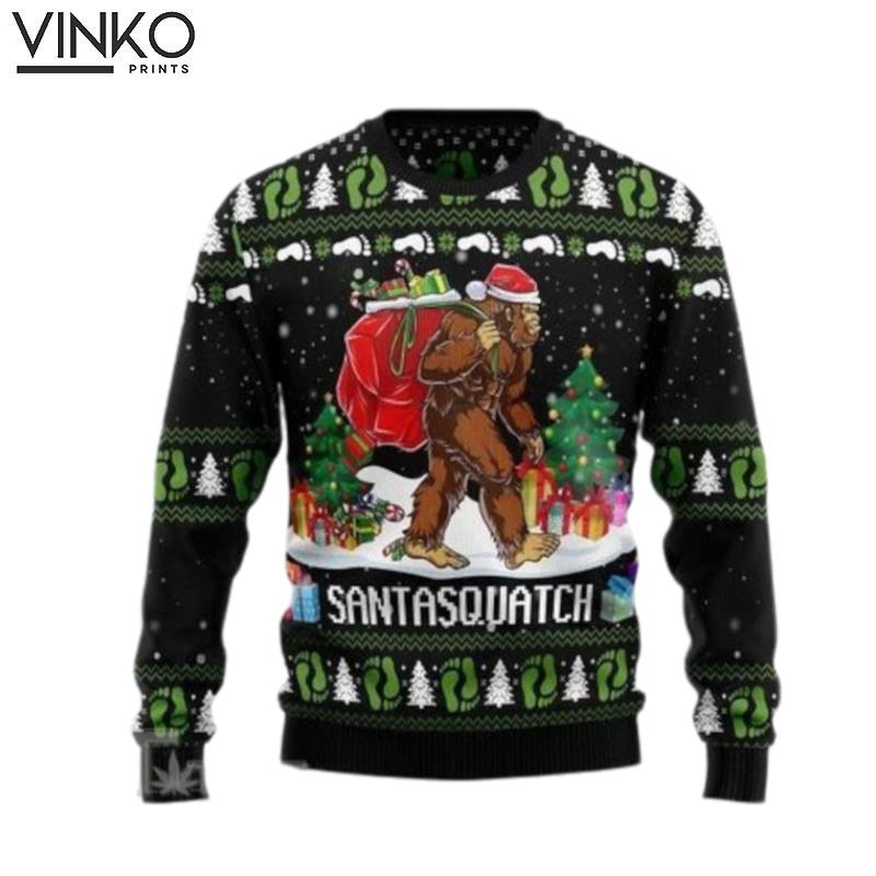 Santa Squatch Big Foot Ugly Christmas Sweater