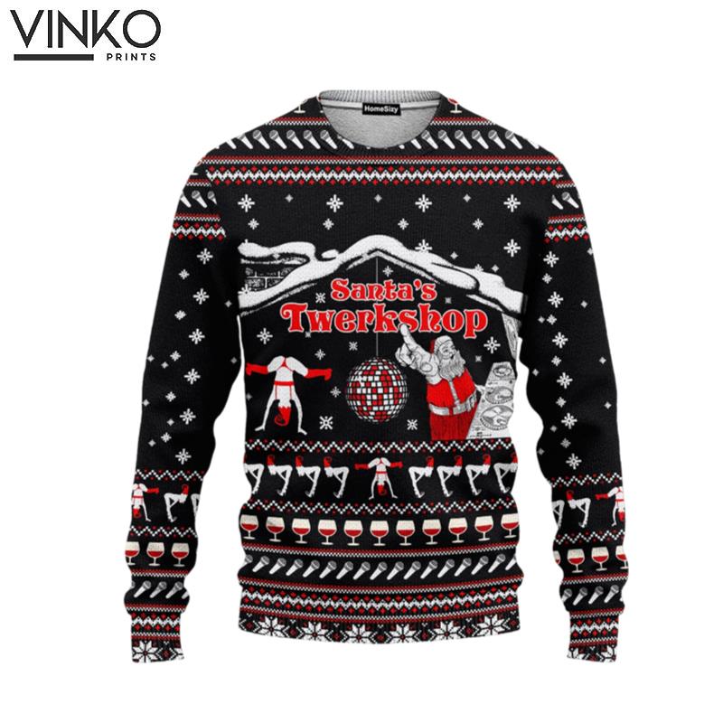 Santa's Twerkshop Gift For Christmas Xmas Ugly Christmas Sweater