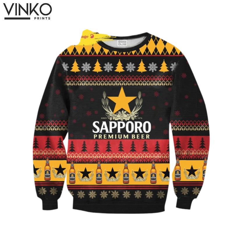 Sapporo Beer Ugly Christmas Sweater