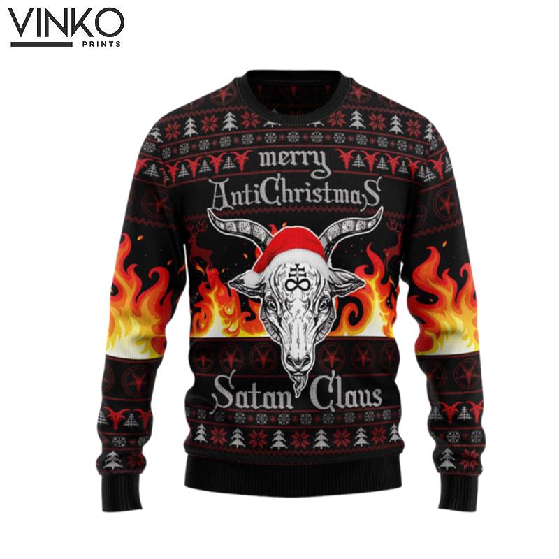 Satan Claus Merry Christmas Hail Satanic Ugly Christmas Sweater