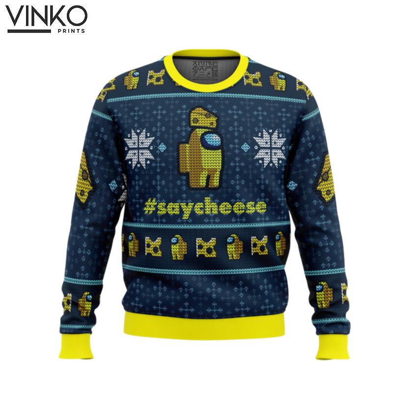 Say Cheese Among Us Ugly Christmas Sweater