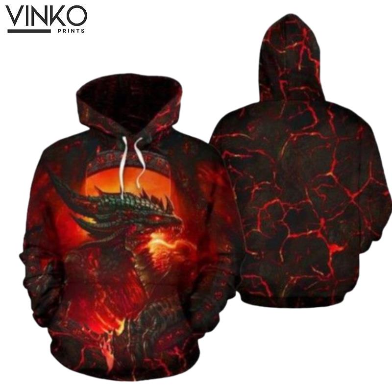 Scary Dragon Roaing Fire Scary Dragon Scary Dragon Hoodie