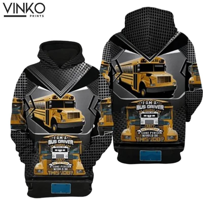 School Bus Driver Black Hoodie