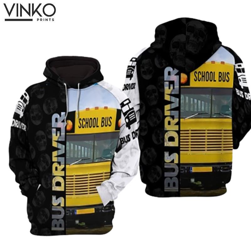 School Bus Drivers Skull Hoodie