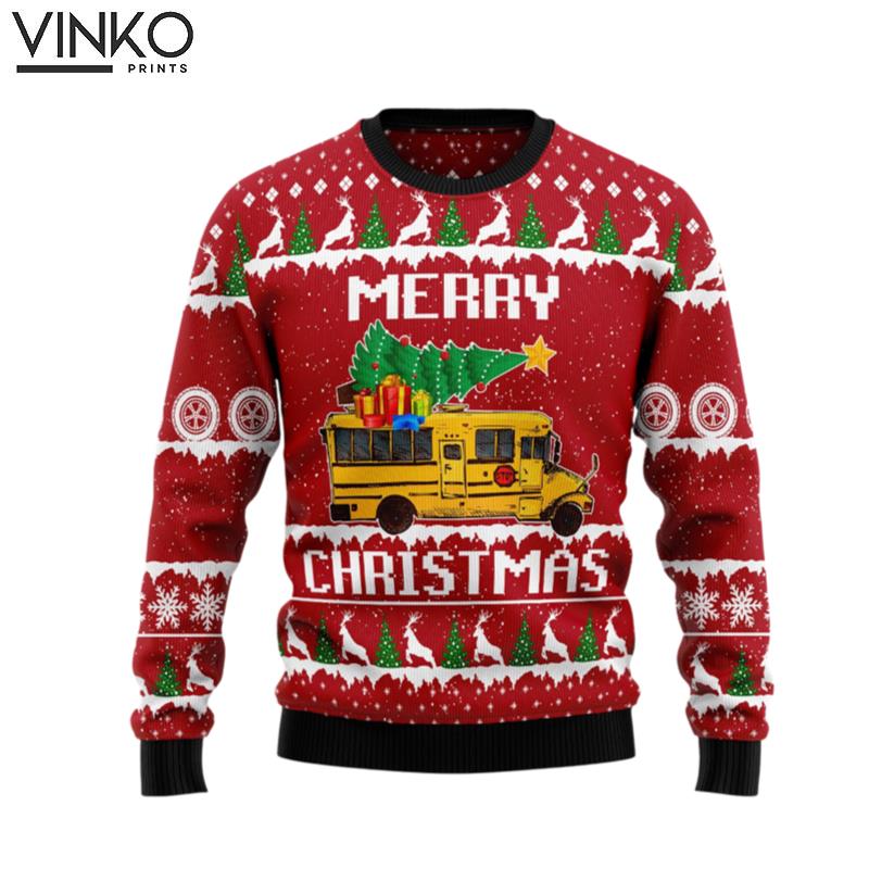 School Bus Merry Christmas for men and women Christmas shirt Ugly Christmas Sweater