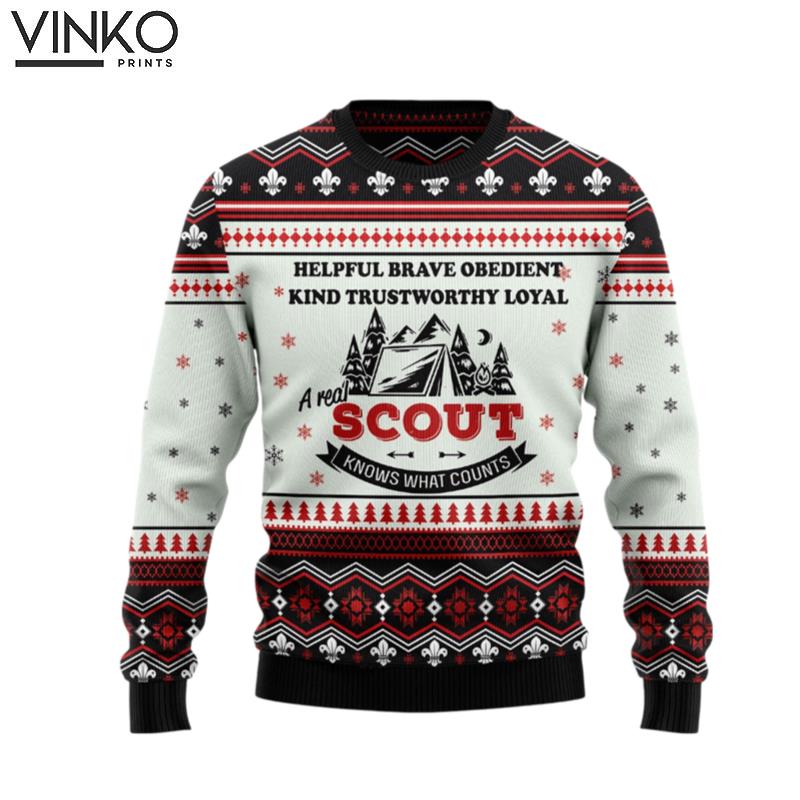 Scout Knows What Counts T2110 Ugly Christmas Sweater