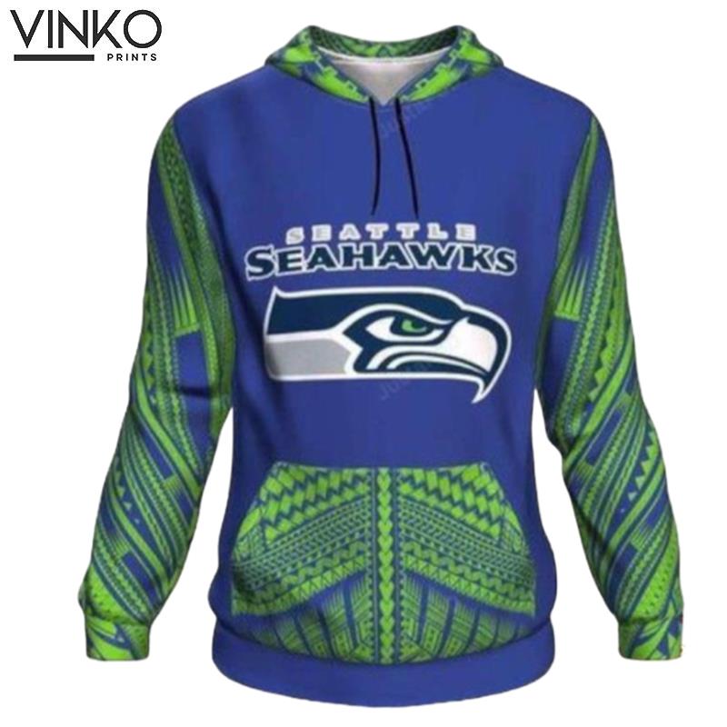 Seattle Seahawks Ncaa Football Maori Tattoo Blue Seattle Seahawks Seattle Seahawks Hoodie