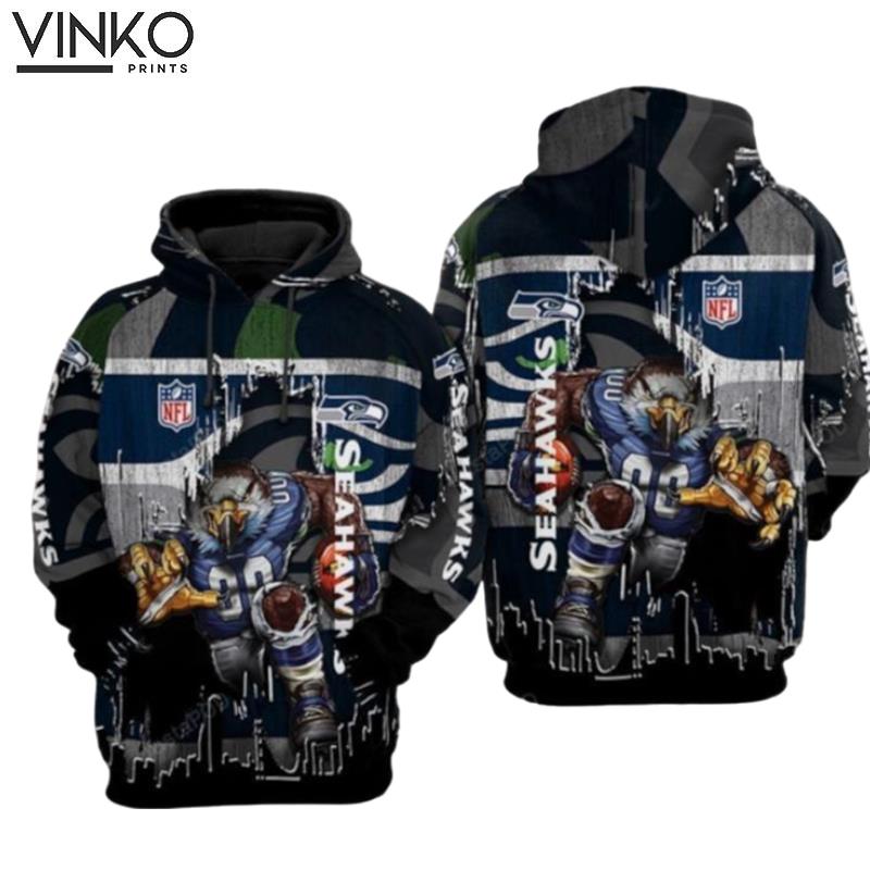 Seattle Seahawks Nfl Football Big Logo Seattle Seahawks Seattle Seahawks Hoodie