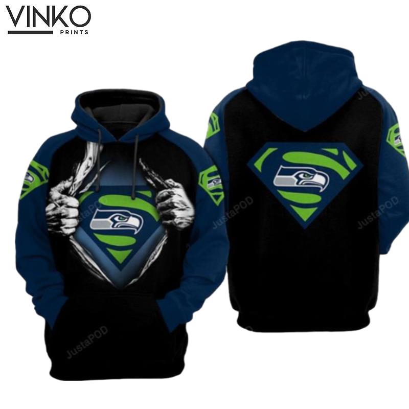 Seattle Seahawks Nfl Football Superman Seattle Seahawks Seattle Seahawks Hoodie