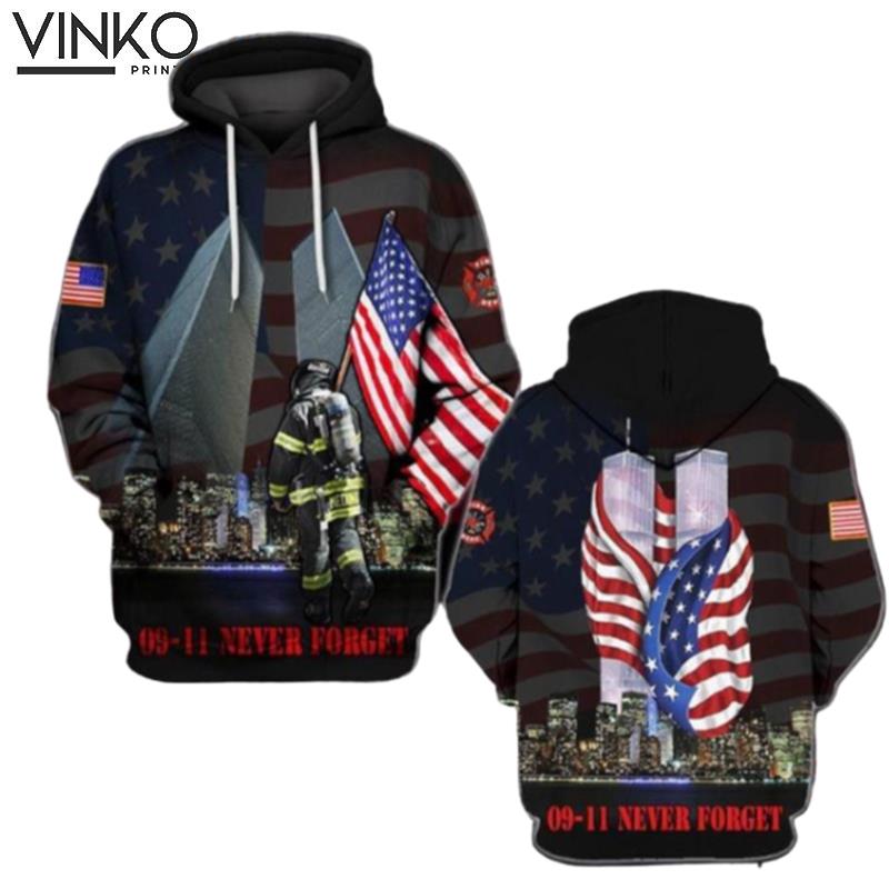 September 11 Memorial Never Forget Us Heroe Hoodie