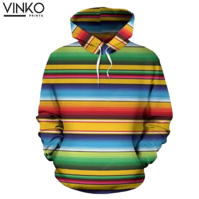 Serape Baja Mexican Blanket Pattern Hoodie