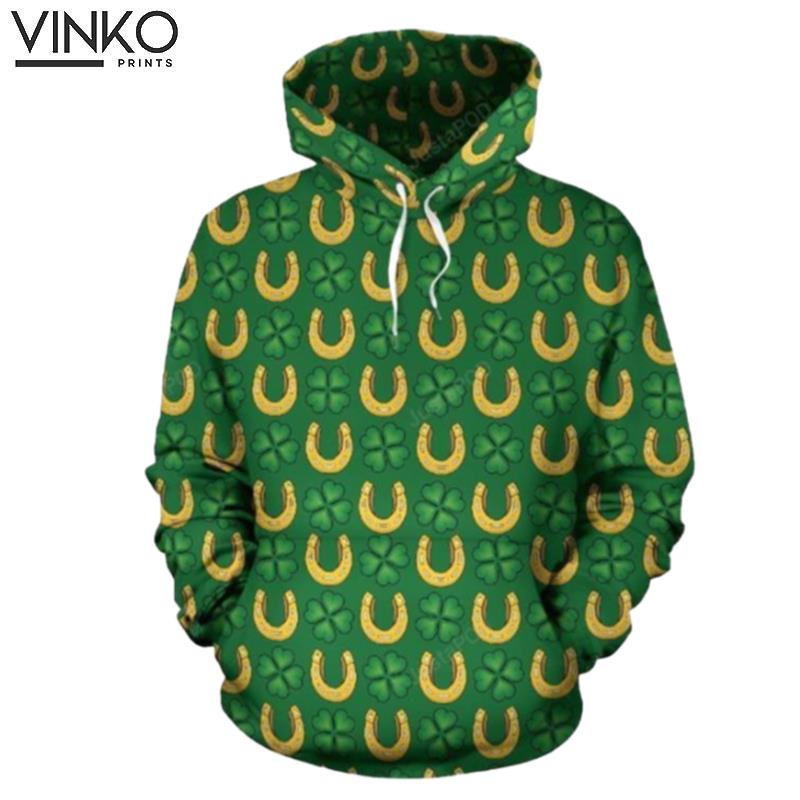 Shamrock Horseshoes Pattern Hoodie