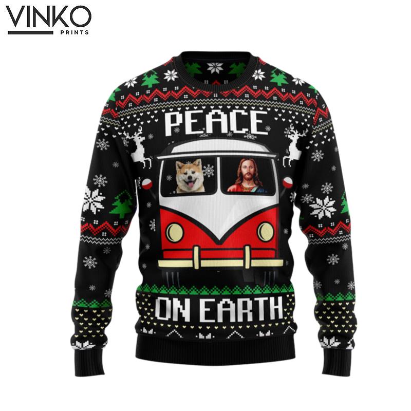 Shiba Inu Peace D0110 Ugly Christmas Sweater