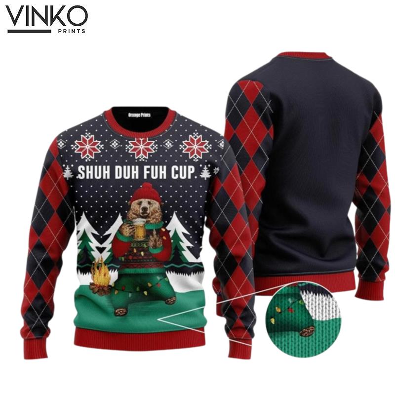 Shuh Duh Fuh Cup Beer Ugly Christmas Sweater