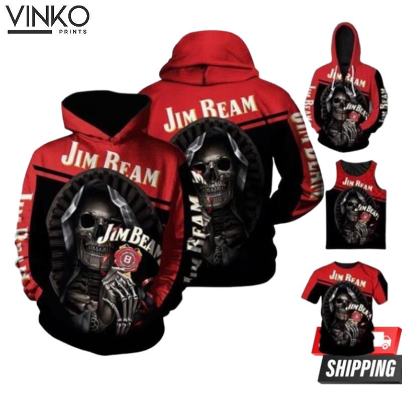 Skull Jim Beam Wine Hoodie