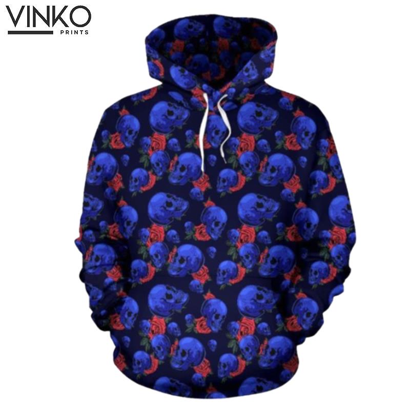 Skull Roses Neon Themed Hoodie