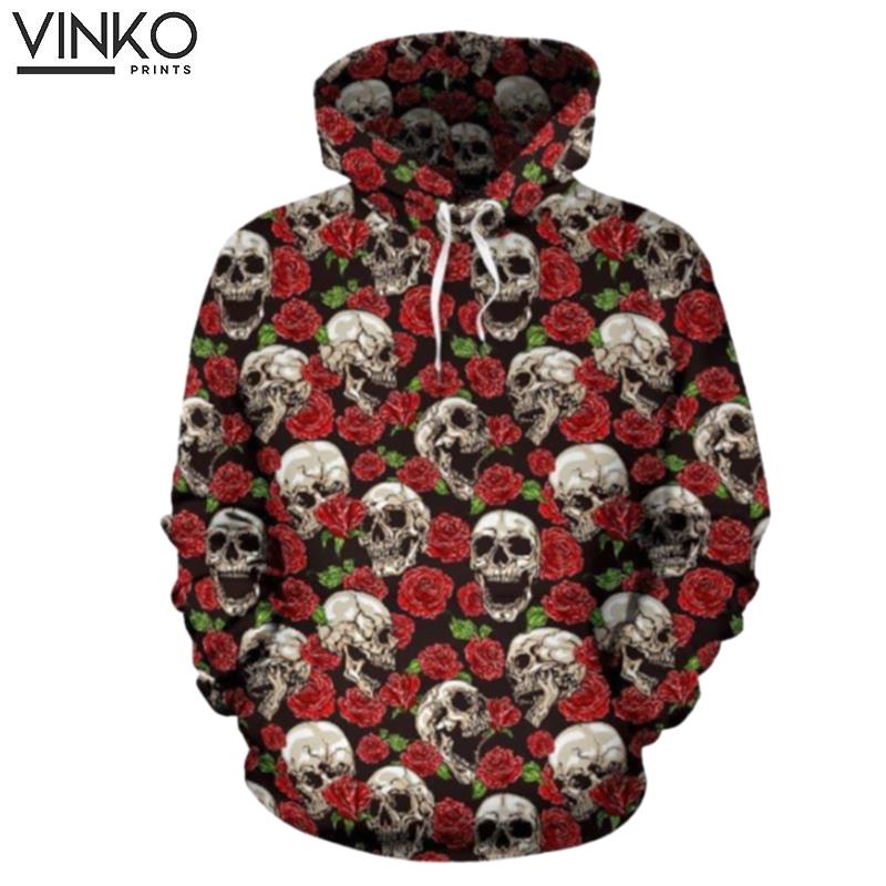 Skull Roses Themed Hoodie