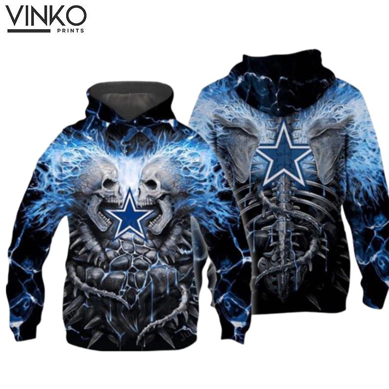 Skull Thunder Dallas Cowboys Nfl Men And Women Hoodie