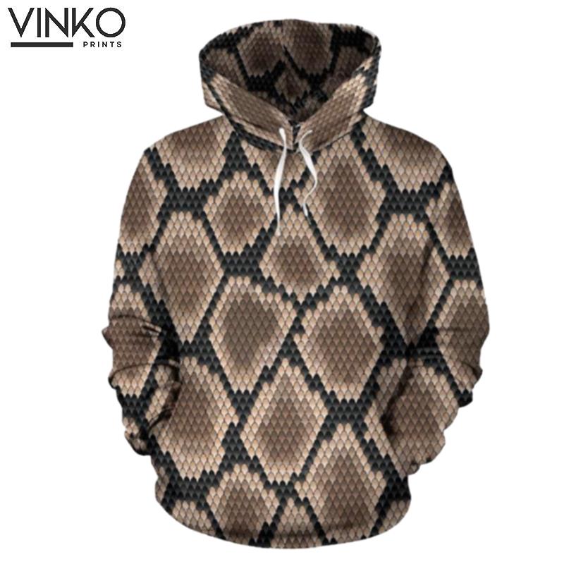 Snakeskin Python Skin Pattern Hoodie