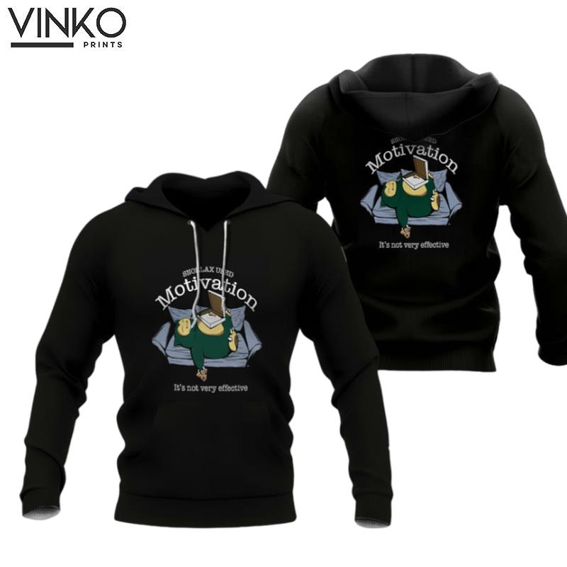 Snorlax Motivation Black Pokemon Hoodie