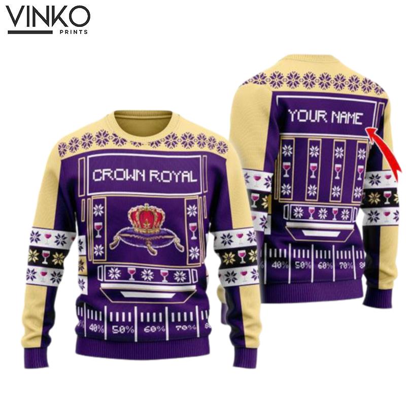 Snowy Crown Royal Ugly Christmas Sweater