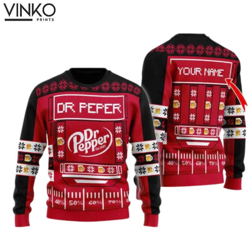 Snowy Dr Pepper Ugly Christmas Sweater