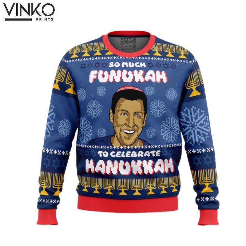 So Much Funukah Adam Sandler Ugly Christmas Sweater