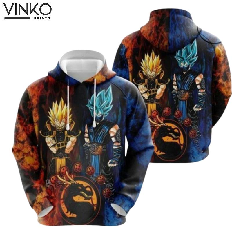 Songoku Sub Zero Vegeta Scorpion Dragon Ball Mortal Kombat 2 Hoodie